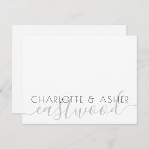 Carte de note Monogramme Mariage de nom de couple