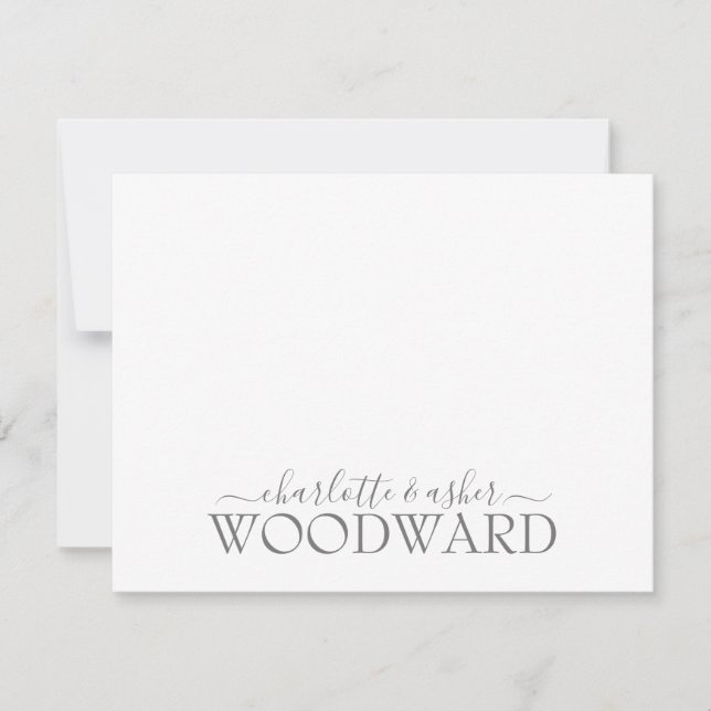 Carte de note Monogramme Mariage de nom de couple (Devant)