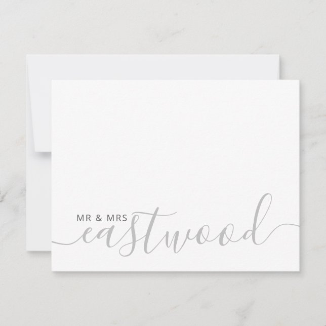 Carte de note Monogramme Mariage de nom de couple (Devant)