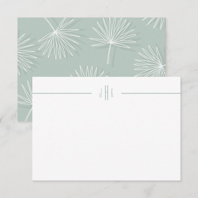 Carte de note Monogramme minimale pour feuille de  (Devant / Derrière)