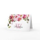 Carte de note Monogramme rose-chaud rose-chaud ros