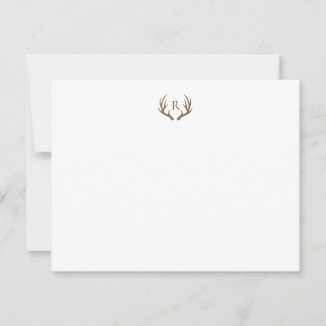 Carte de note Monotgram Russe Antlers (Devant)