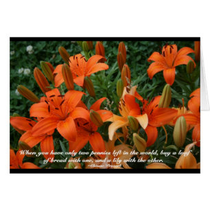 Carte de note motivationnelle Lilies de tigre