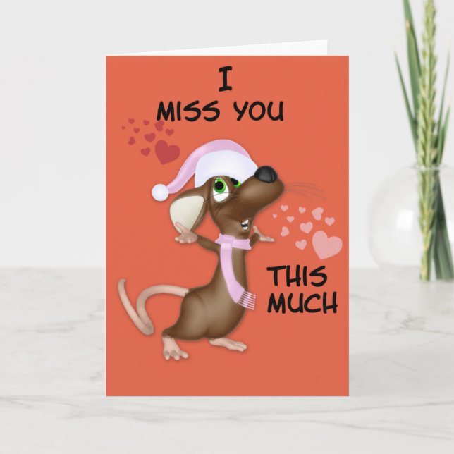 Carte de note Mouse Miss You Note Card (Devant)