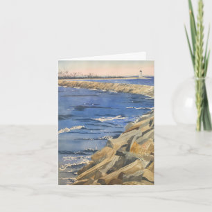 Carte de note nautique à l'aquarelle peinte à la m