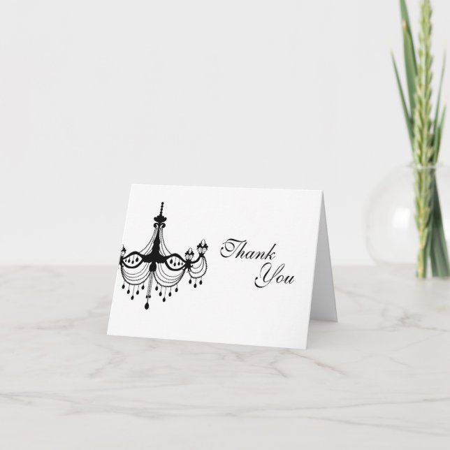 Carte de note noire et blanche de Merci de lustre (Devant)