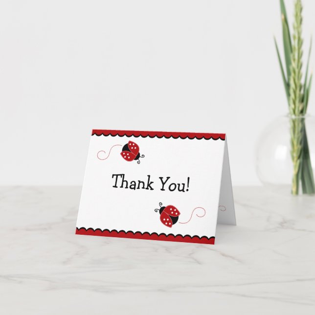 Carte de note noire et rouge de Merci de (Devant)