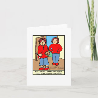 Carte de note non embarrassée Looney de jumeaux