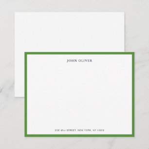 Carte de note officielle simple verte et marine