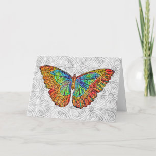 Carte de note Papillon en verre Vintage