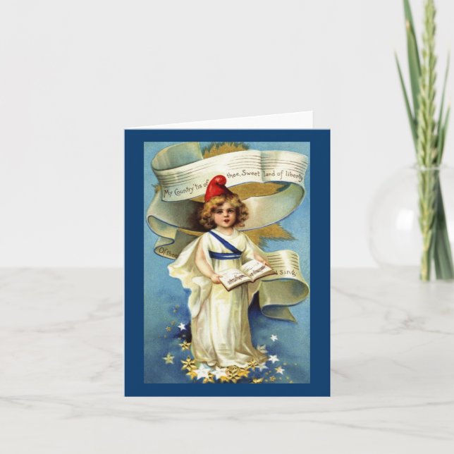 Carte de note patriotique vintage (Devant)