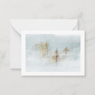 Carte de note paysage d'hiver