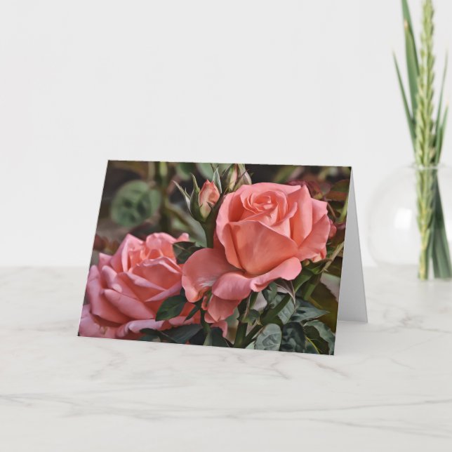 Carte de note Peachy Rose Roses (Devant)