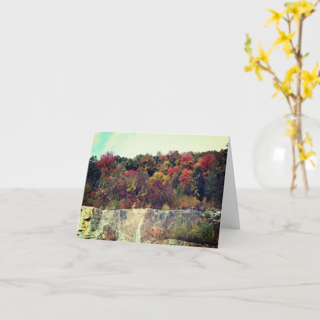 Carte de note personnalisable Fall Foliage Rock Cl (Fleur jaune)