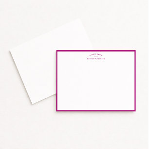 Carte de note personnalisée à bordure Fuchsia mode
