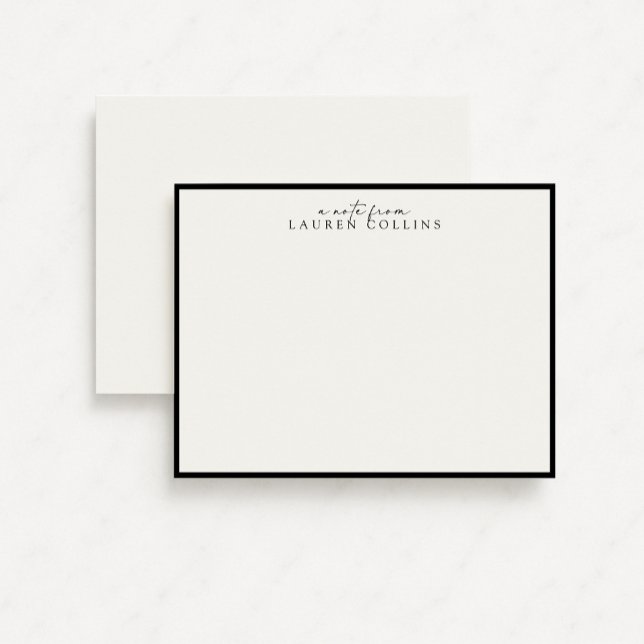 Carte de note personnalisée à bordure noire minima (Créateur téléchargé)