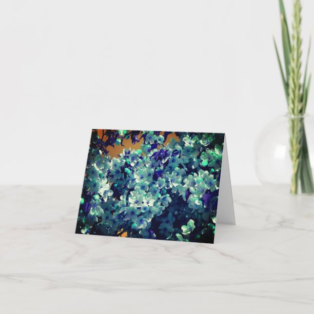Carte de note personnalisée Abstraite Blue Blossom (Devant)