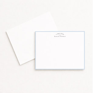 Carte de note personnalisée avec bordure bleu bébé