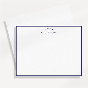 Carte de note personnalisée avec bordure Navy mode