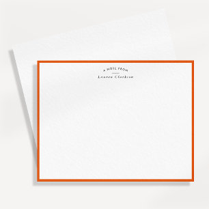 Carte de note personnalisée avec bordure orange mo