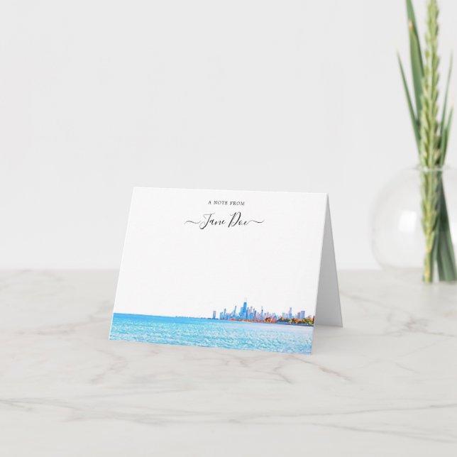 Carte de note personnalisée Chicago Skyline (Devant)