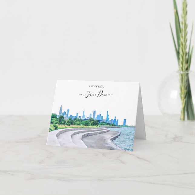 Carte de note personnalisée Chicago Skyline (Devant)