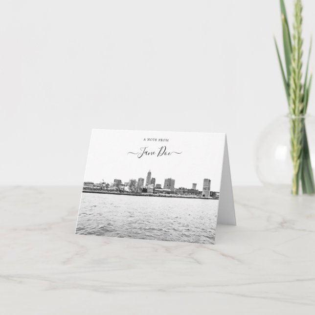 Carte de note personnalisée Cleveland Skyline (Devant)