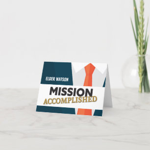 Carte de note personnalisée de la mission accompli