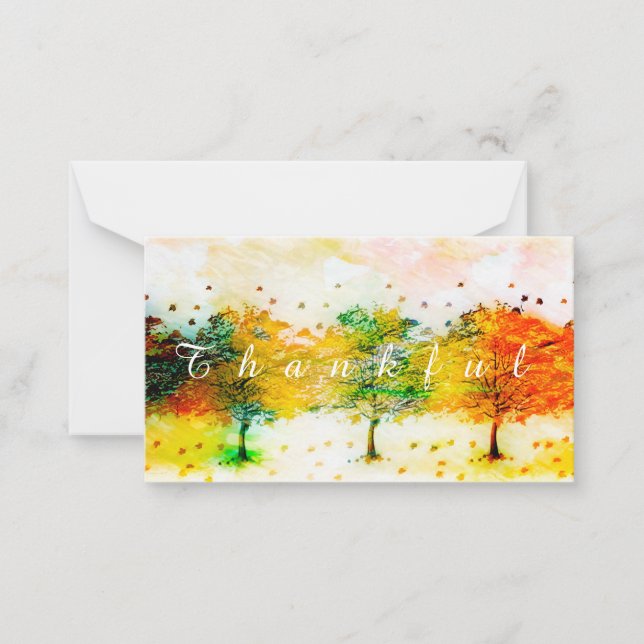Carte de note personnalisée des arbres d'automne (Devant)