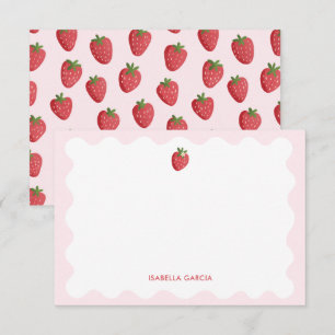Carte de note personnalisée Enfants mignons fraise