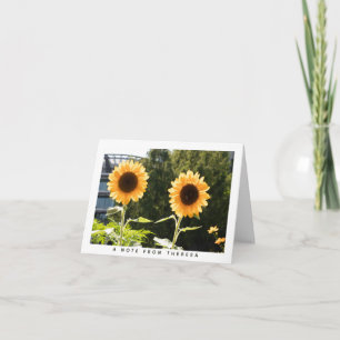 Carte de note personnalisée Fleurs de soleil jaune