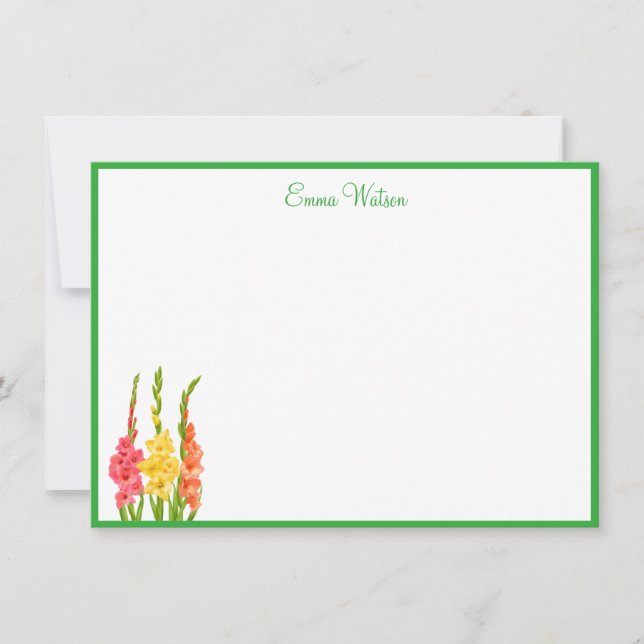Carte de note personnalisée - Gladiolus (Devant)