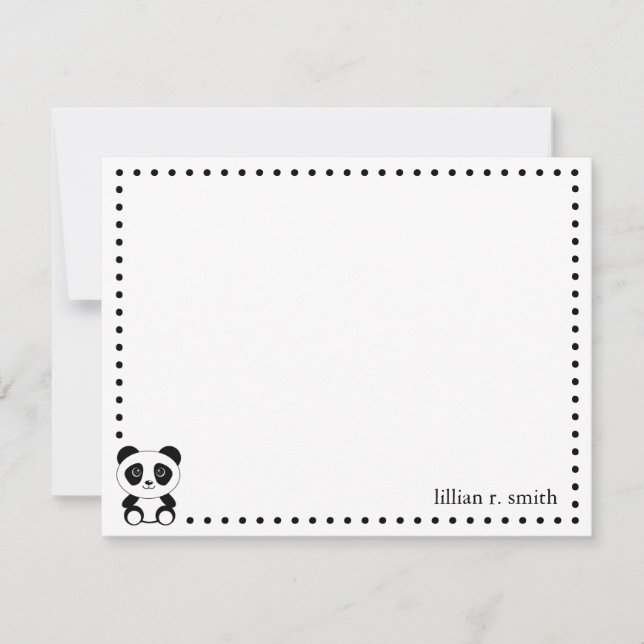 Carte de note personnalisée Panda Bear (Devant)
