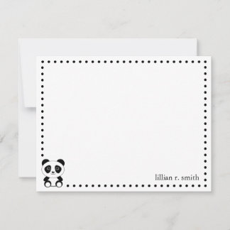 Carte de note personnalisée Panda Bear