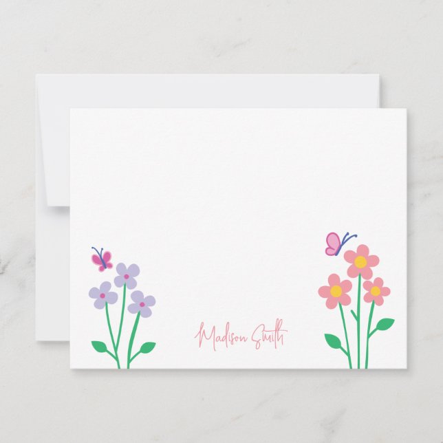 Carte de note personnalisée pour jardin de fleurs  (Devant)