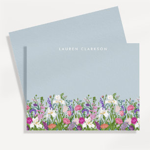 Carte de note personnalisée pour jardin floral de