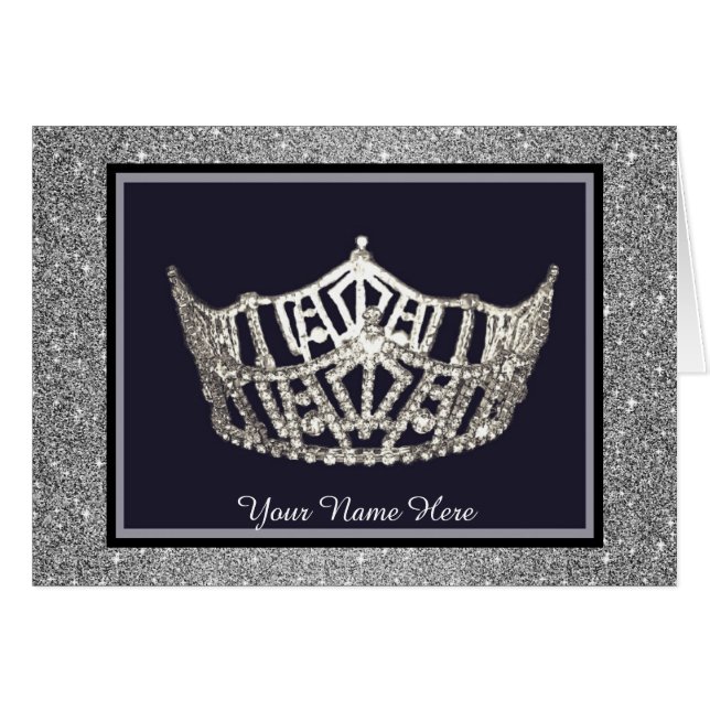 Carte de note personnalisée style Miss America (Devant Horizontal)