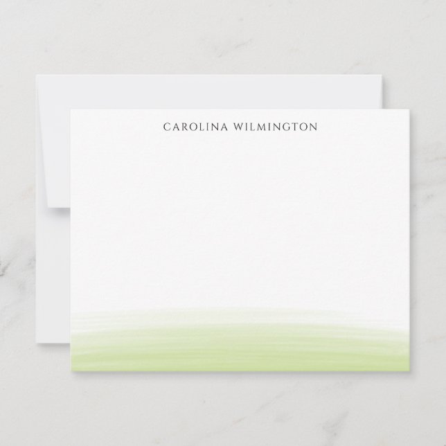 Carte de note personnelle Preppy Light Green Water (Devant)
