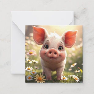 Carte de note Piglet Cute