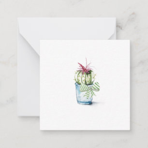 Carte de note Plante Cactus pointillés