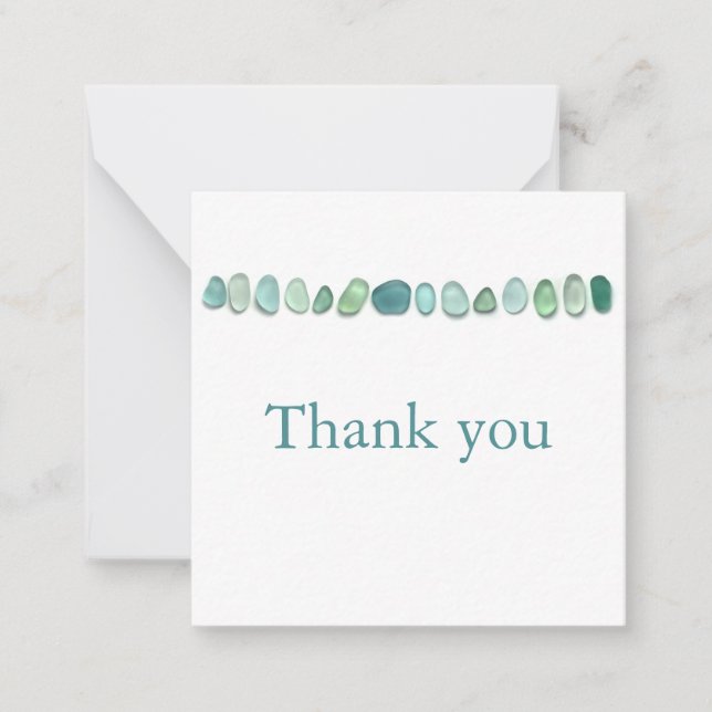 Carte de note plat Aqua Sea Glass (Devant)