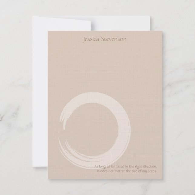 Carte de note plat circulaire Zen (tan) (Devant)