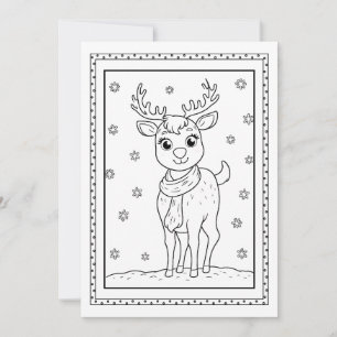Carte de note plat de couleur de Noël pour enfants