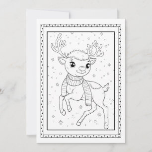 Carte de note plat de couleur de Noël pour enfants