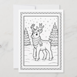 Carte de note plat de couleur de Noël pour enfants