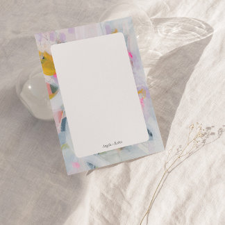 Carte de note plat personnalisée Art Abstrait colo