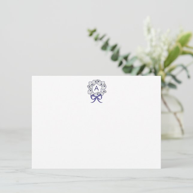 Carte de note plat personnalisée de couronne d'huî (Debout devant)