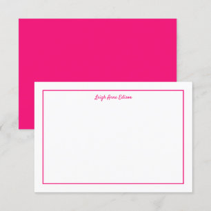 Carte de note plat rose et blanc clair