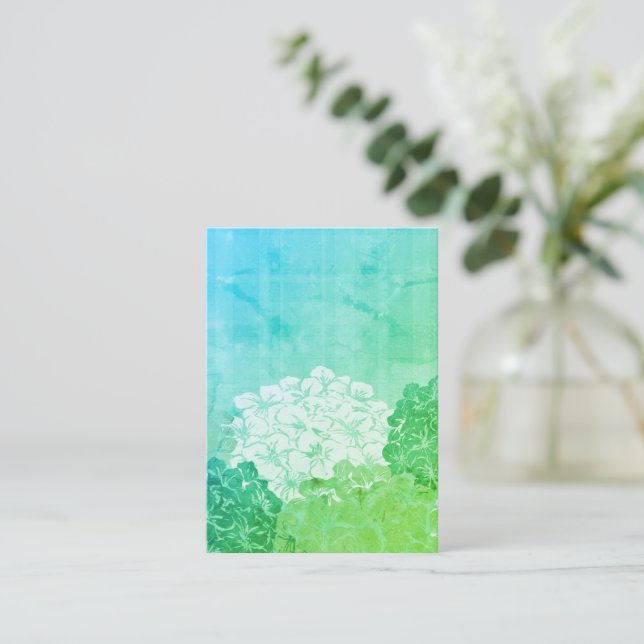 Carte de note plate Bright Hydrangea Blooms (Debout devant)
