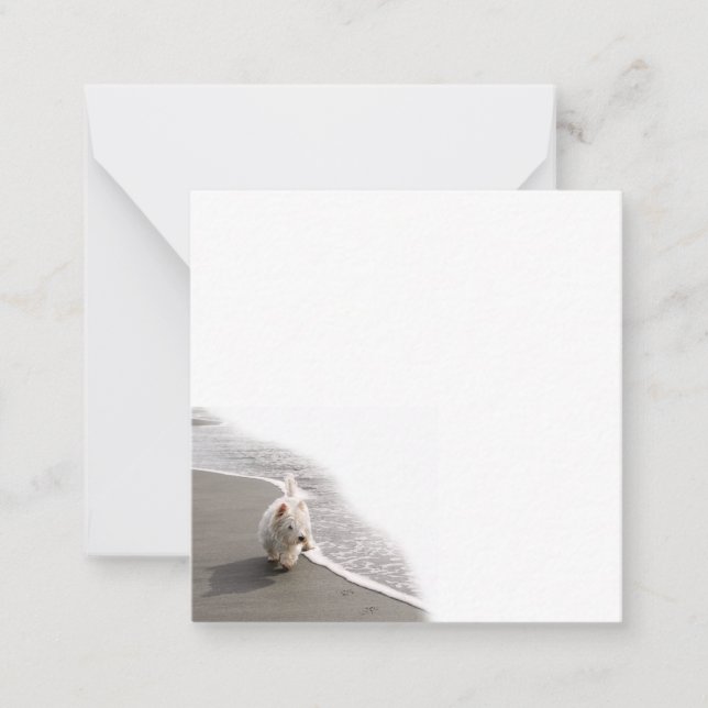 Carte de note plate de la photo Westie (Devant)